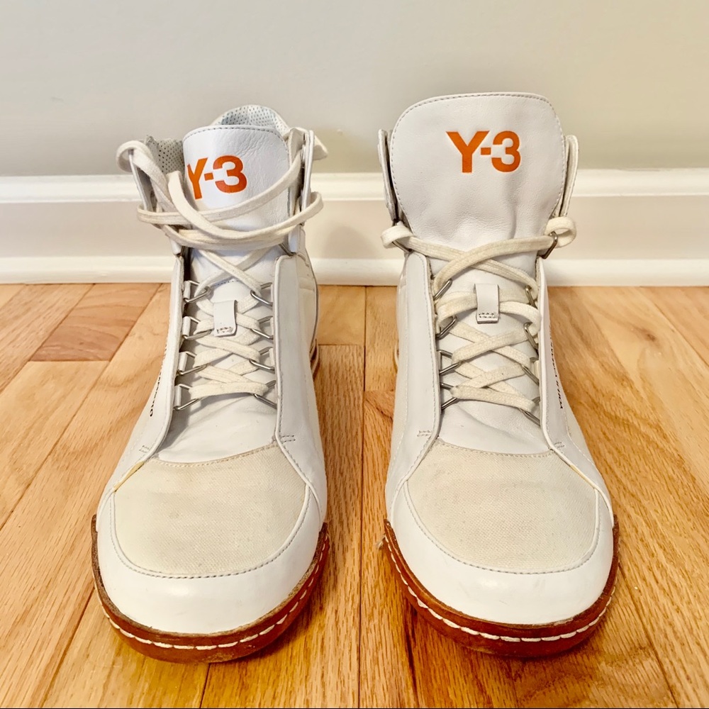 Y-3 Yohji Yamamoto, Adidas, high tops, size 10D.